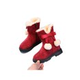 thumbnail image 3 of Frontwalk Girls Snow Boots Side Zip Winter Shoes Fluffy Mid Calf Boot Party Comfort Warm Shoe Kids Plush Lined Red 10C, 3 of 4