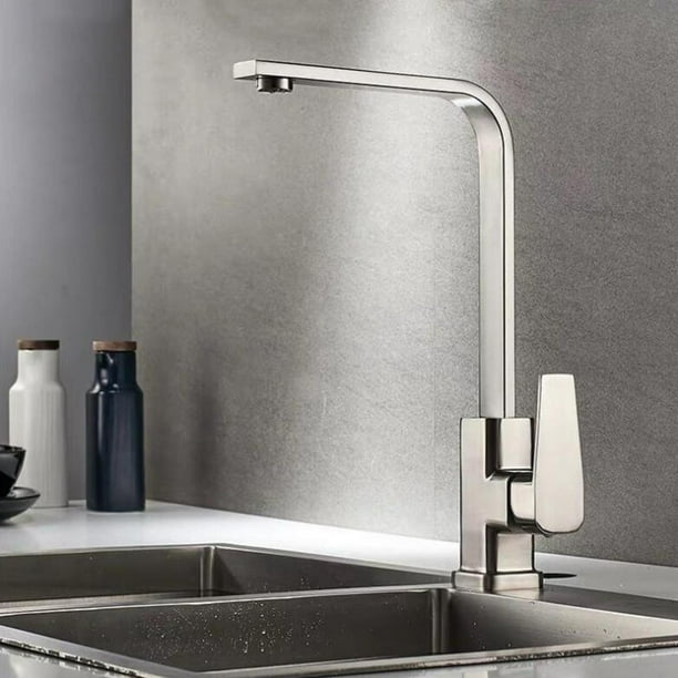 Griferia de fregadero de cocina moderna griferia de encimera para fregadero de cocina griferia de agua fria y caliente griferia monomando giratoria Cepildo Sunnimix Grifo de fregadero de cocina Walmar...