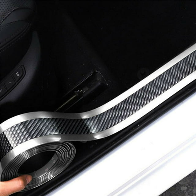 Last Chance Qaailabf Car Sticker Carbon Fiber Rubber DIY Door Sill Protector Guard Strip 3CM*1M