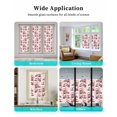 thumbnail image 6 of Window Privacy Film Red Botanical Stained Glass Window Film Decorative Sun Block Window Cover Vintage Nature Flower Floral Window Clings Static Adhesive Sticker for Bathroom 29.5"x118", 6 of 7