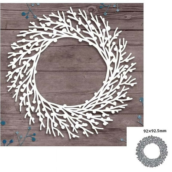 Metal Die Cuts, Wreath Branches Cutting Dies for DIY Scrapbooking Album Decorative Paper Cards Embossed Craft Die Cuts