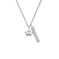 thumbnail image 2 of Delight Jewelry Silvertone Small ''Princess'' Crown with Pink Crystals Silvertone Fearless Bar Charm Necklace, 23", 2 of 4