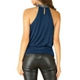 thumbnail image 3 of INSPIRE CHIC Women's Sequins Halter Neck Solid Color Party Tank Tops XS Blue, 3 of 7