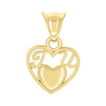 14k Yellow Gold Womens I Love You Heart Charm Pendant