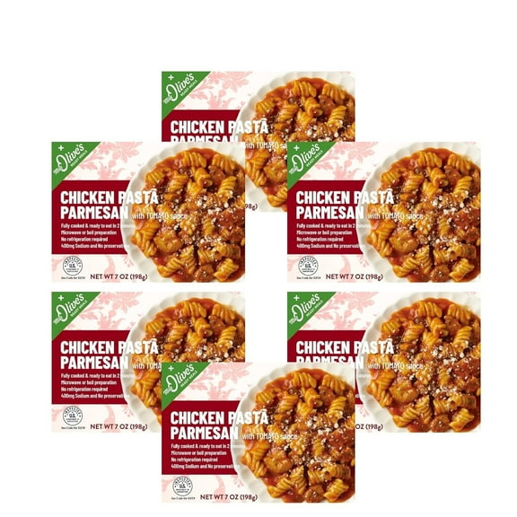Miss Olives Chicken Pasta Parmesan with Tomato Sauce Microwavable Meal (Pack of 6)