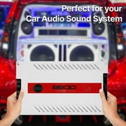 Lanzar One Channel Car Audio Mono Amplifier, 11000 Watt Max 1 Ohm High-Powered Mono Car Amplifier with Subsonic Filter and Low Pass Filter, Cooling Fans, White