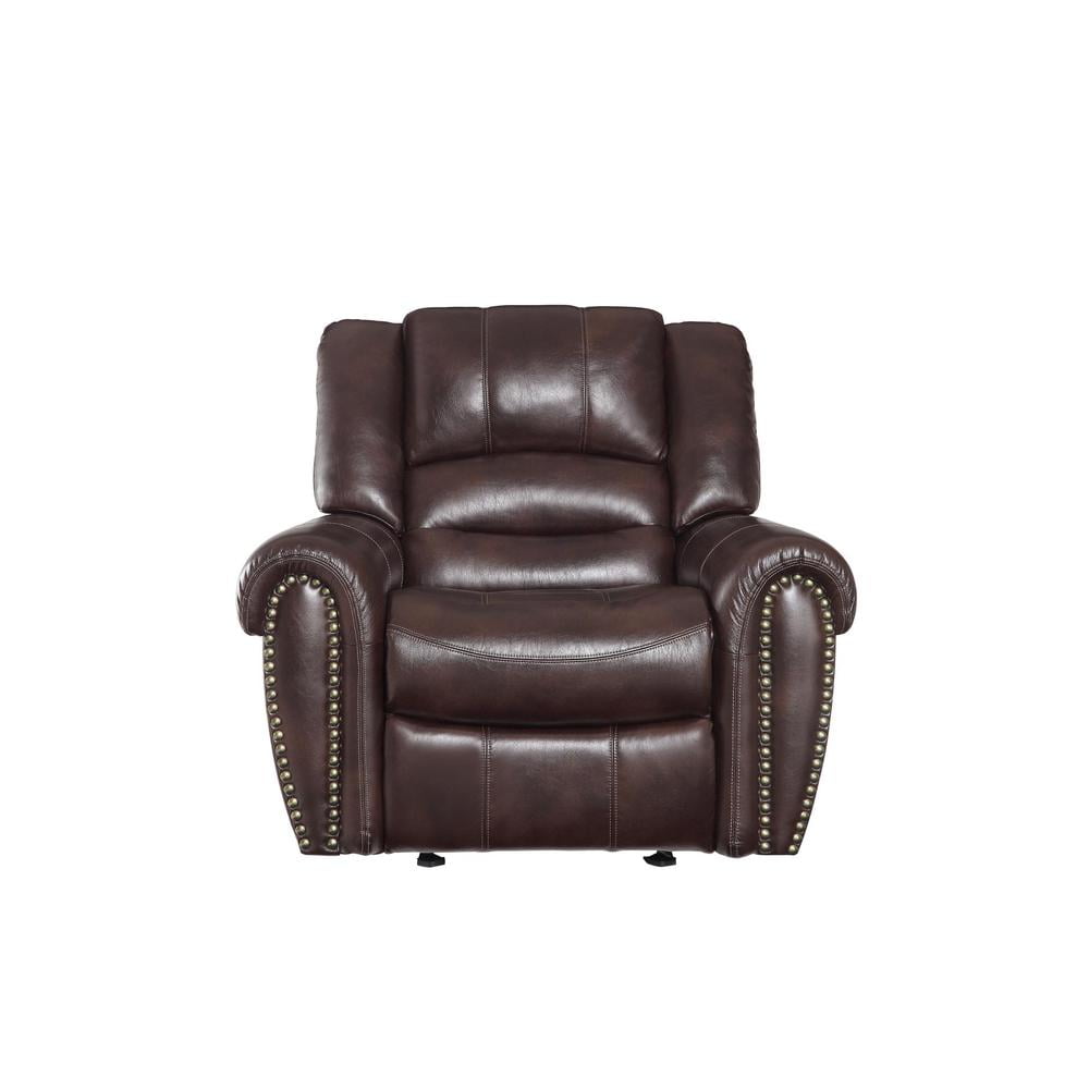 Glider Reclining Chair In Leather Gel Match Upholstery ...