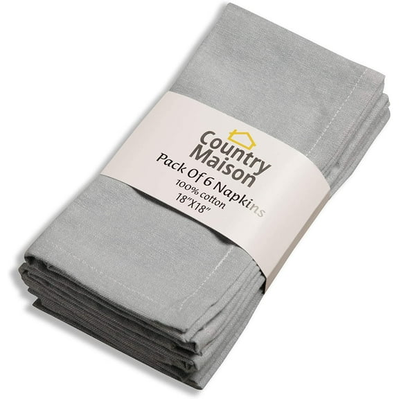 Cloth Napkins | Pack of 6 Dinner Napkins | 18”X18” | 100% Cotton Cocktail Napkins | Table Napkins | Chambray | Blue