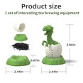 thumbnail image 2 of FEJANPON Funny Silicone Dinosaur Tea Strainer, Tea Infuser Ball Steeper (Green), 2 of 7