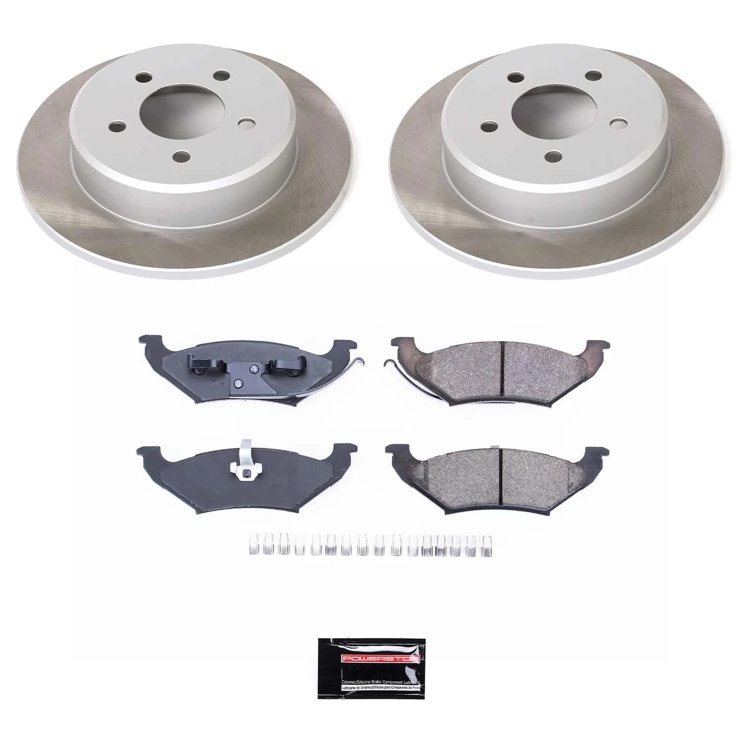 PowerStop Rear Semi-Coated Rotor and Low-Dust Ceramic Brake Pad Kit SC5149
