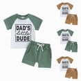 thumbnail image 4 of TOWED22 Kids Little Boys' Clothing Sets,Casual Short Sleeve T-shirt and Short Sets Toddler Boys Summer Clothes 2pcs Green,12-18 M, 4 of 4