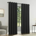 thumbnail image 6 of Sun Zero Treviso Linen Blend Magnetic Closure 100% Blackout Back Tab/Rod Pocket Curtain Panel, 40"W x 84"L, Black, 6 of 10