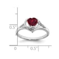 thumbnail image 3 of 3/4 Carat (ctw) Lab Created Heart Ruby Ring in 14K White Gold, 3 of 4