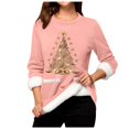 thumbnail image 5 of WEAIXIMIUNG Sweatshirts Femme Arbre de Noël Manches Longues Col Rond Poche Rembourré Pull Chaud, 5 of 5