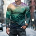 thumbnail image 2 of Long Sleeve Casual Lightweight Pullover Shirts, Men Trendy Round Neck Fall Tee Novelty 3D Graphic Print Vintage Raglan T-Shirt Gym, 2 of 5