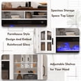 thumbnail image 5 of Yeahumalia Electric Fireplace TV Stand for 80'' TVs, 36'' Fireplace, Wooden Media Console, Living Room/Bedroom, White, 5 of 8