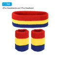 thumbnail image 3 of Uxcell 2 Sport Wristbands & 1 Headband Set Cotton Absorbent Athletic Sweatband Red, Yellow, Blue, 3 of 6