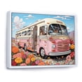 thumbnail image 2 of Designart "Desert Getaway with Pink Camping Van I" Landscapes Framed Wall Art - Country Pink Camping Travel Entryway Framed Wall Art, 2 of 6