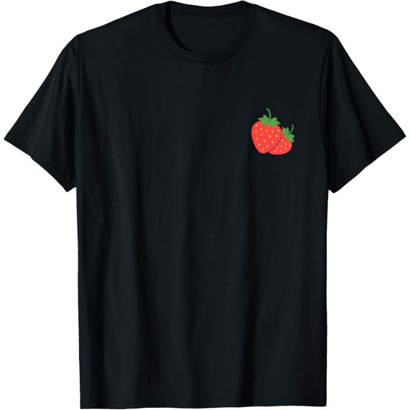 Strawberry Pocket Shirt Strawberry Art T-Shirt Trendy T-Shirt