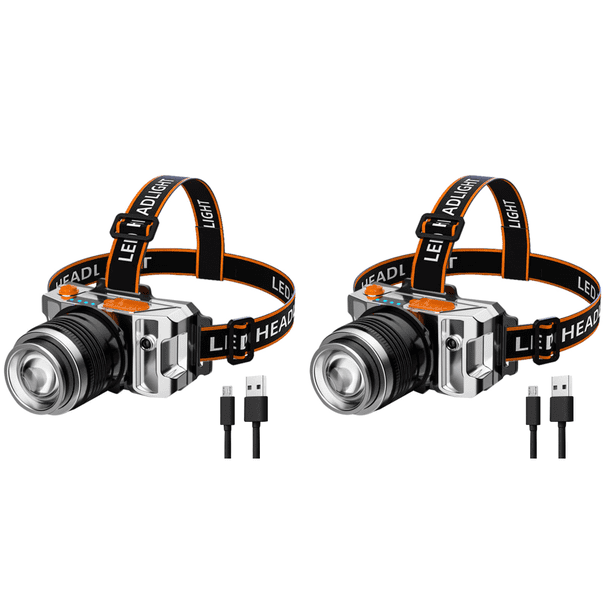 Linterna Frontal LED Portátil para Acampar Recargable Por USB Exteriores