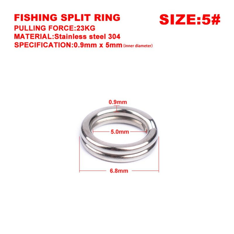 100 Piece Stainless Steel Split Ring Assortment  Rings Fishing Tackle 