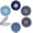 Blue, variant on Small Manifying Travel Makeup Compact Mirror Bulk Handheld Mini Pocket Size Folding Portable - Dual Beauty Mirrors for Women - Mandala Mixed Designs - 6 Pack
