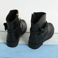 thumbnail image 4 of Tfken Boots For Girls Kids Size 4-4.5 Years Bow Decoration Almond Toe Zip-Up Mid-Calf Daily Wear Fashion Black Combat Boots, 4 of 8