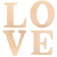 thumbnail image 1 of 4pcs Wooden Letters LOVE Wall Decor DIY Unfinished Letter Crafts Alphabet Sign Cutouts, 1 of 9