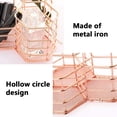thumbnail image 2 of Portavasos hexagonal de metal Zhivalor organizador de brochas de maquillaje oro rosa, 2 of 7
