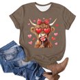 thumbnail image 4 of Puntoco Liquidación de blusas cortas para mujer, camisetas de manga corta con cuello redondo y estampado bonito a la moda para mujer, 4 of 4