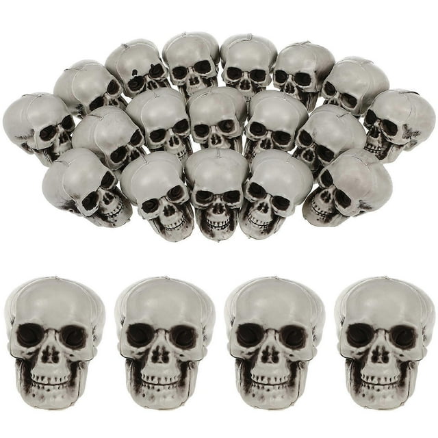 18pcs Halloween Prank Props Terrifying Skull Decor Mini Plastic Skeleton Ornament for Haunted House Roombreak Party