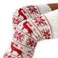 thumbnail image 5 of Bas Cuisse de Noël pour Femmes, Bas Tricotés à Motif Flocon de Neige, 5 of 5