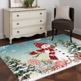 thumbnail image 3 of Area Rugs for Living Room Bedroom, Teal Snowman Christmas 4'x6' Rug Washable Carpet Runner Indoor Outdoor, Xmas Tree Coastal Snowflake Starfish Non Slip Accent Floor Mats Rug for Kitchen, Office, 3 of 8