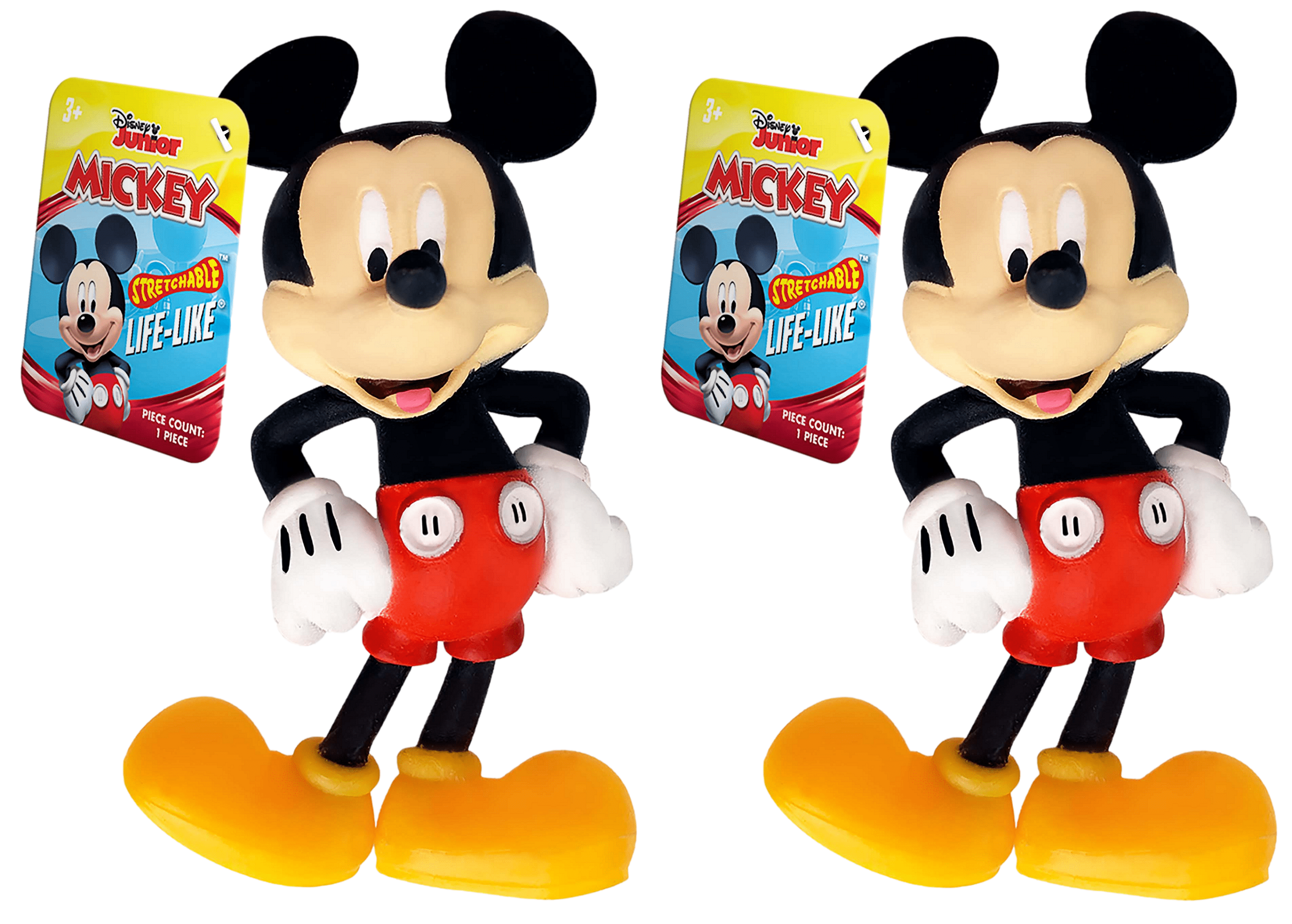 JA-RU Disney Stretchy Toys Mickey & Minnie Figures Squish & Pull Toys (2 Mickey Figure) Clubhouse Disney Anxiety Calming Fidget Toy, Stress Toys, Birthday Party Gifts for Kids, Boys & W-A-6900-2 -