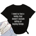 thumbnail image 2 of Babysbule Womens Tops, Women Casual Letters Print Shirt O-Neck Short Sleeve Tee Tops Tunic, 2 of 3