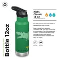 thumbnail image 2 of Klean Kanteen 12 oz Classic Kid's Insulated Water Bottle with Flip Seal Sport Cap - 100% Leakproof Cap - BPA-Free - Stainless Steel Material - Dino Skate, 2 of 7