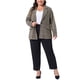 thumbnail image 2 of Blazers Agnes Orinda para mujeres de talla grande, de cuadros, con solapa de muesca, de manga larga, chaquetas de blazers casuales de negocios 4X negro marrón, 2 of 6