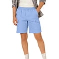 thumbnail image 2 of HAOTAGS Boys Cargo Shorts,Elastic Waist Utility Pocket Breathable Summer School Uniform Shorts Blue 11-12, 2 of 7