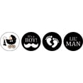 thumbnail image 2 of Darling Souvenir It's A Boy Stickers Candy Chocolate Labels 190 Pcs Party Fabor-Beige (Burlap), 2 of 2