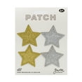 thumbnail image 3 of (3 pack) Gwen Studios Gold and Silver Star Iron-on Patch Appliques, 2" x 1.8", 4PC, 3 of 7
