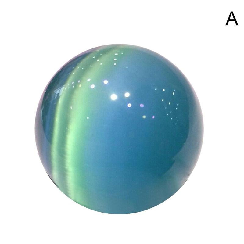 40MM Natural Blue/Purple Cat Eye Opal Quartz Crystal Heal Stone Ball Sphere Deco 