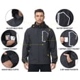 thumbnail image 5 of Men's Jacket Lightweight Waterproof Hooded Rain Jacket Outdoor Raincoat Shell Jacket for Hiking Travel, 5 of 13