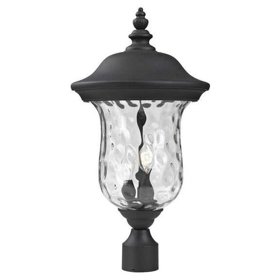 2 Light Outdoor Post Mount Lantern In Seaside Style 10 Inches Wide By 21 Inches High Z-Lite 533Phm-Bk