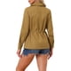 thumbnail image 3 of Chaquetas utilitarias para mujeres INSPIRE CHIC con cintura ajustable, bolsillos con solapa, chaquetas con cremallera y botón en caqui oscuro XL, 3 of 6