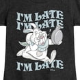 thumbnail image 3 of Alice in Wonderland - I'm Late White Rabbit - Youth Girls Fitted Short Sleeve T-Shirt, 3 of 5