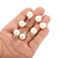 thumbnail image 4 of Unique Bargains Pendentifs Perles Factices 12 mm, Lot de 100 Perles Rondes Imitation Perle avec Strass, Beige Argenté, 4 of 6