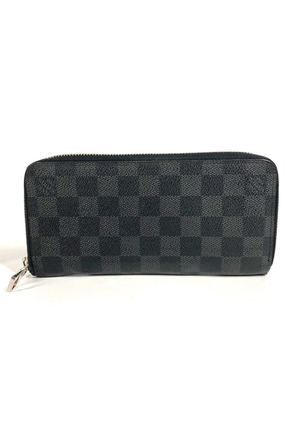 Pre-Owned LOUIS VUITTON N63095 Damier Graphite Zippy Wallet Vertical Long Wallet, Round Zipper,...