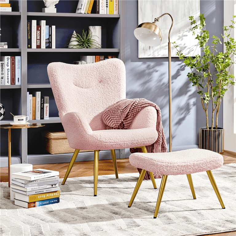 Pink chair and ottoman set new arrivals