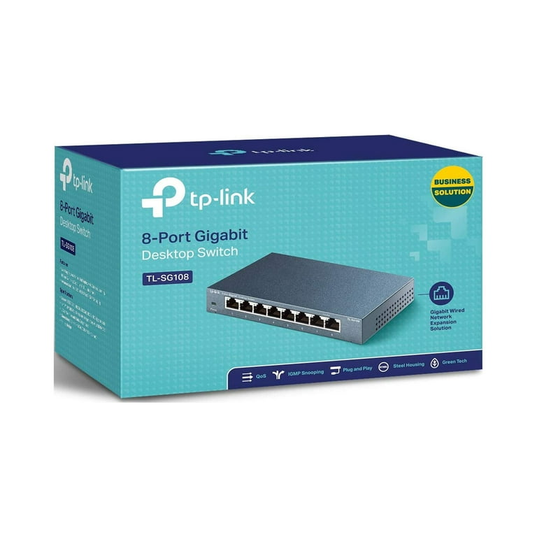 TP-LINK 8 port TL-SG108 8 port Metal Gigabit Switch Switch unmanaged 8 x  10/100/1000 desktop