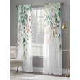 thumbnail image 3 of Teal Summer Eucalyptus Leaves Sheer Curtains 96 Inch Length 2 Panels Set, Spring Botanical Watercolor Voile Window Treatment Semi Sheer Long Curtains Drapes for Bedroom/Living Room/Kitchen 52"x96"x2, 3 of 7